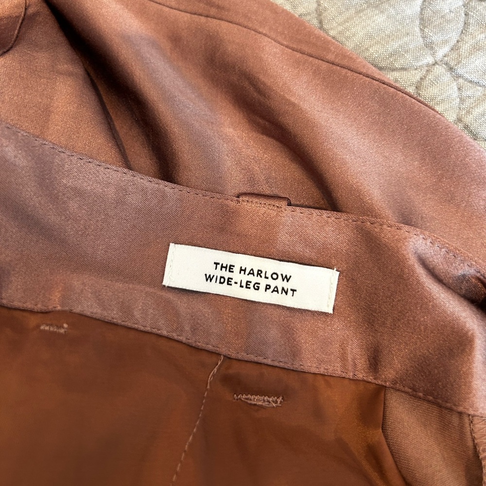 Madewell The Harlow Wide-Leg Pant in Satin Size 10 Iced Mocha NWT - Picture 7 of 10